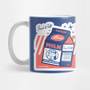 Red and Blue Milk Carton Cat Mug